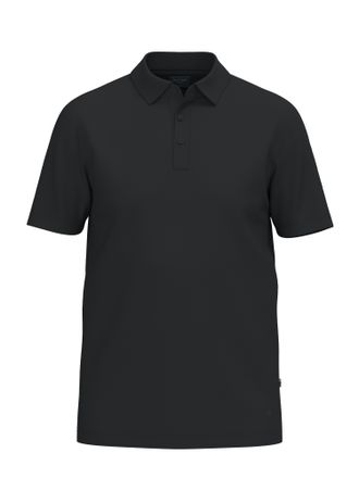 Olymp Poloshirt OLYMP, Herren, Gr. XXL, schwarz, Web, Obermaterial: 95% Leinen, 5% Elasthan, unifarben, regular fit h&uuml;ftbedeckend, Rundhals, abgesteppte Kan