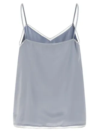 Fabiana Filippi Silk-Effect Double Layer Tank Top - Gray