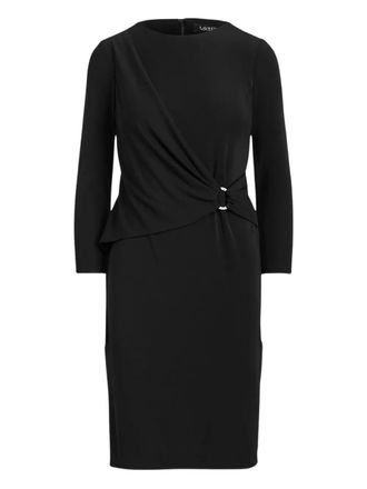 Lauren Ralph Lauren ring-detail mini dress - women - Polyester/Elastane - 4 - Black