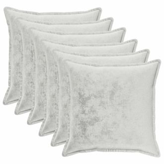 vidaXL Federa 6 Pz Houten Grigio Chiaro 80 X 80 Cm Flanella Vidaxl