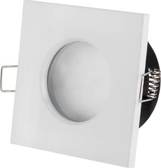 Trade Shop Trade Shop - Apoyo Porta Faretto Da Incasso Lampadine Led Mr16 Par16 Quadrato Bianco 75mm