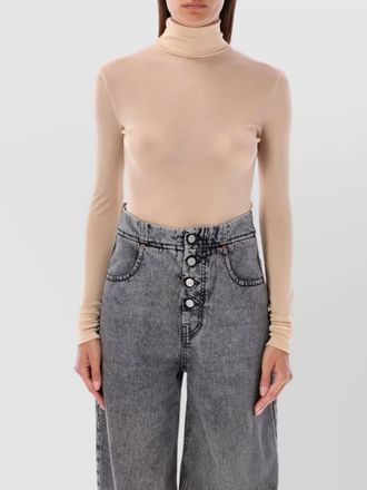 Maison Margiela semi-sheer turtleneck long-sleeve bodysuit