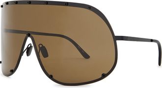 Rick Owens Shield Mask Sunglasses - Beige - One Size