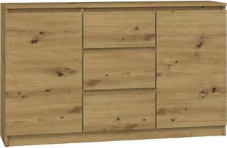 Topeshop Cazar C&oacute;moda Moderna 2 Puertas + 3 Cajones Dormitorio / Sal&oacute;n / Oficina Dimensiones: 75x120x40 Dise&ntilde;o Minimalista Mobiliario Funcional