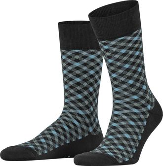 Falke Smart Check Dress Socks in Black at Nordstrom, Size Large