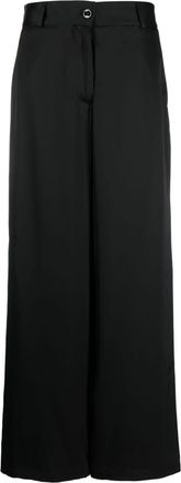 Jil Sander high-waisted wide-leg trousers - women - Viscose/Silk/Cotton - 38 - Black