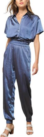 Line & Dot Mai Satin Jogger In Sky Blue