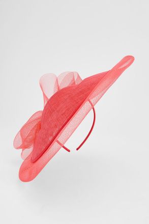 Karen Millen Womens Sheer Edge Loop Detail Fascinator - Red - One Size