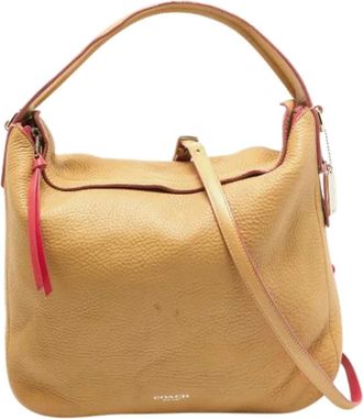 Coach Tweedehands leren handtassen - Dames - Vintage Schoudertas - Beige - ONE Size - Vintage