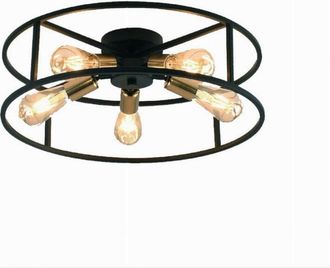 Trade Shop Trade Shop Traesio - Trade Shop - Plafoniera Lampadario Da Soffitto Circolare Stile Industriale Lampada 5xe27 C71-5