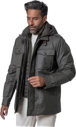 Moorer Donkergroene Hoodie Windjack - Heren - Winterjassen - Groen - XL - Jassen