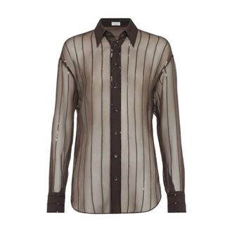 Brunello Cucinelli Mujer, Blusas y Camisas, Marrón, Talla: S