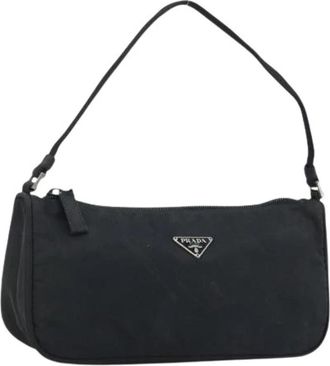 Prada Pre-owned Vintage Accessory Pouch - Dames - Vintage Schoudertas - Zwart - ONE Size - Nylon - Vintage
