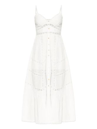LoveShackFancy Katoenen midi-jurk - Wit