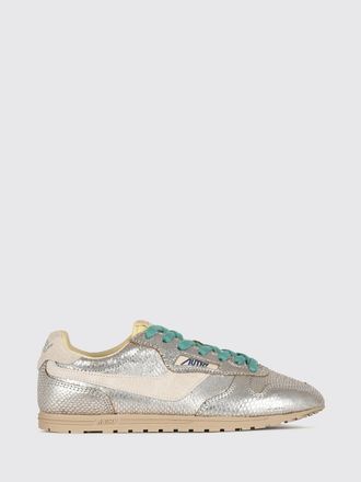 Autry Windspin Leather and Laminated Leather Sneakers with Carved Logo