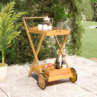 vidaXL Carrito Camarera Madera Maciza De Acacia 54x87x90 Cm Vidaxl