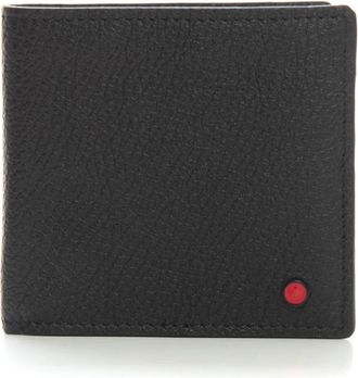 Kiton Klassieke Leren Portemonnee met Metalen Logo - Heren - Portefeuilles - Zwart - ONE Size - Leer - Accessoires