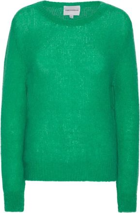 Americandreams Ulla O Neck Gebreide Pullover - Dames - Ronde hals truien - Groen - L - Wol - Truien & Vesten