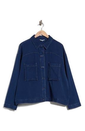 Max Studio Long Sleeve Denim Jacket in Dark Wash Indigo at Nordstrom Rack, Size 1X