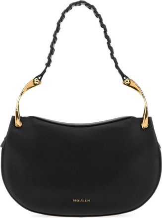 Alexander McQueen Wishbone Shoulder - Dames - Handtassen - Zwart - ONE Size - Leer - Tassen