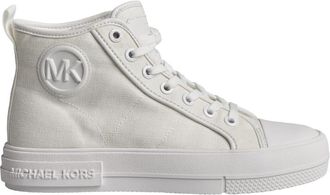 Michael Kors Hoge canvas sneakers voor vrouwen - Dames - Sneakers - Wit - 40 EU - Katoen - Schoenen