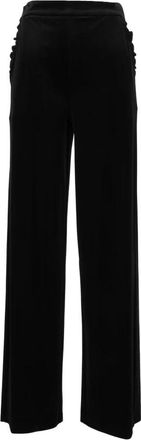 Emporio Armani Fluwelen-effect wijde broek - Dames - Wijde Broeken - Zwart - S - Broeken