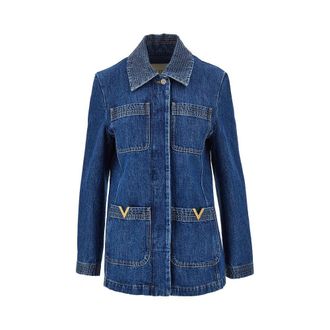 Valentino Denim jacket with V Gold details Woman 40