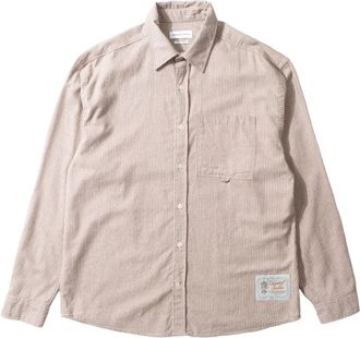Edmmond Studios Face to Face Shirt - Heren - Casual Overhemden - Beige - XL - Katoen - Overhemden