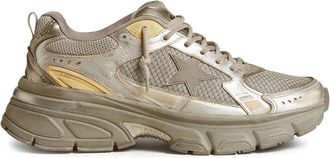 Golden Goose Lightstar gelamineerd leer su&egrave;de en net bovenwerk TPU Star Net hak en spoor