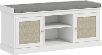 HOMCOM Banco zapatero 105x35x47 cm blanco