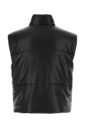 Nanushka Mens Black Synthetic Leather Jovan Padded Jacket Giubbini