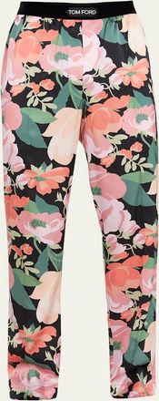 Tom Ford Mens Floral Silk Pajama Pants
