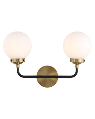 Jonathan Y Designs Designs Caleb 2-Light 18in Brass Wall Sconce