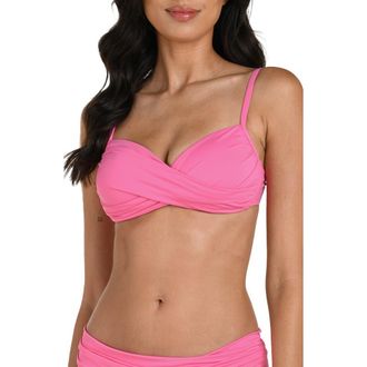 La Blanca Island Goddess Wrap Bikini Top in Rose Pink at Nordstrom, Size 12