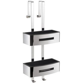 Gedy Gedy - 77194300000 Poseidon Portaobjetos 2 Repisas Cromo Negro - Ref: 77194300000