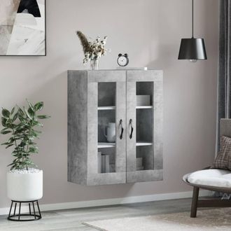Berkfield Home Wall Mounted Cabinet Concrete Grey 69.5x34x90 cm Engineered Wood