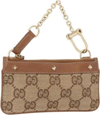 Gucci Pre-owned Mini Bags, female, Beige, Size: ONE SIZE Pre-owned Canvas Mini Bag