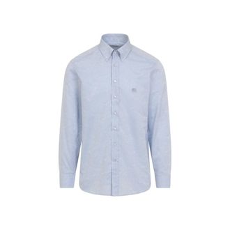 Etro Blue Logo Embroidered Shirt