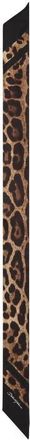 Dolce & Gabbana Leopard Print Silk Scarf in Hn13M Leo Marrone Bdo Nero at Nordstrom