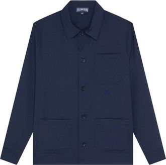 Vilebrequin Corentin Wool Overshirt - Heren - Zomerjassen - Blauw - M - Wol - Jassen