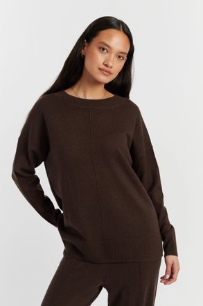 Chinti and Parker Chocolate Wool-Cashmere Slouchy Sweater