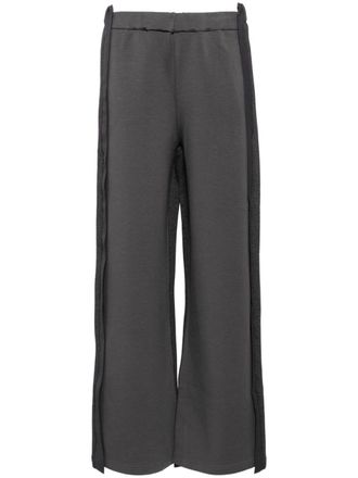 JNBY contrasting-fabric panel straight trousers - Grey