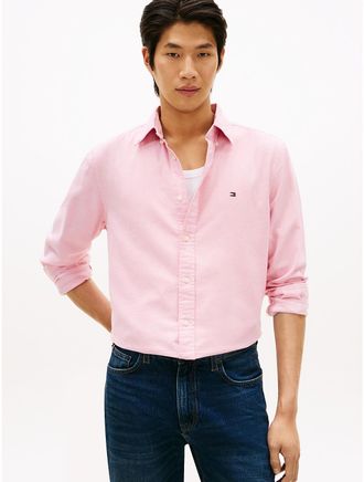 Tommy Hilfiger Mens Regular Fit Brushed Twill Shirt - Pink - XXL