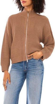 Parker Ribbed Zip Cardigan in Rich Taupe at Nordstrom Rack, Size Xx-Small