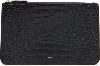 Toteme Crocodile-embossed Leather Clutch - Black - One Size