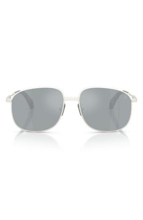 Moncler Fennix 56mm Pilot Sunglsses in Silver /Mirror Blue at Nordstrom