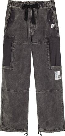 Miharayasuhiro Panelled Straight-leg Denim Cargo Trousers - Black - 52 (IT52 / XL)