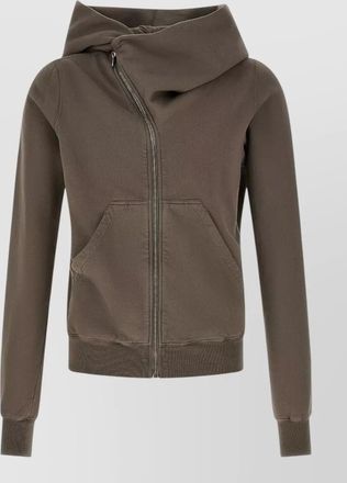 Rick Owens cotton asymmetric hooded jacket