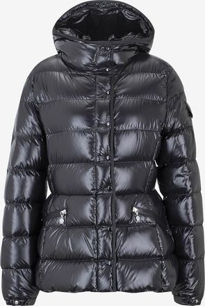 Moncler Taillierte glänzende Daunenjacke mit Kapuze Barante