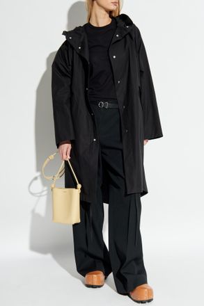 Jil Sander Cotton Parka With Hood, Womens, Black